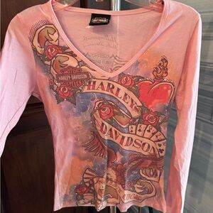 Harley Davidson V-neck long sleeve